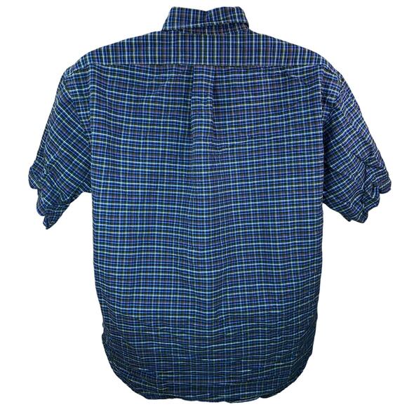 Ralph Lauren Blake Shirt Large Blue Green Plaid Cotton Button-Up Classic Fit - Picture 2 of 7